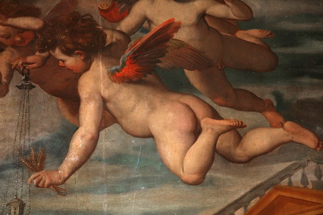 Dio Padre, lo Spirito Santo e angeli - dettaglio 1, Santa Maria del Soccorso, Prato